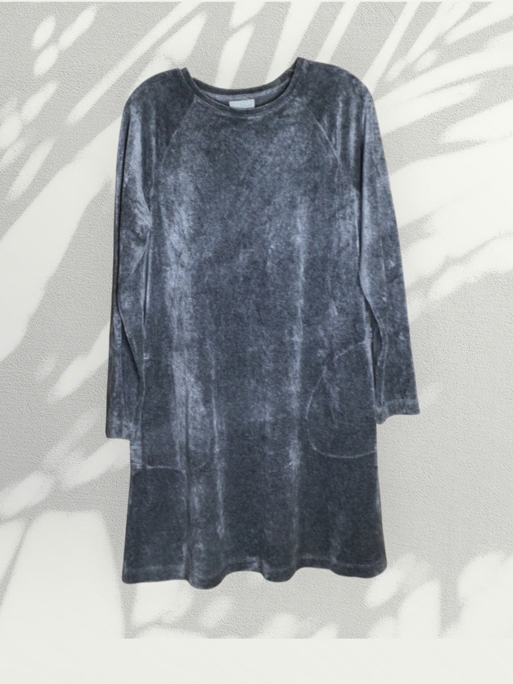 J.Jill Pure Jill M Charcoal Gray Mineral Wash Tunic Dress Pockets